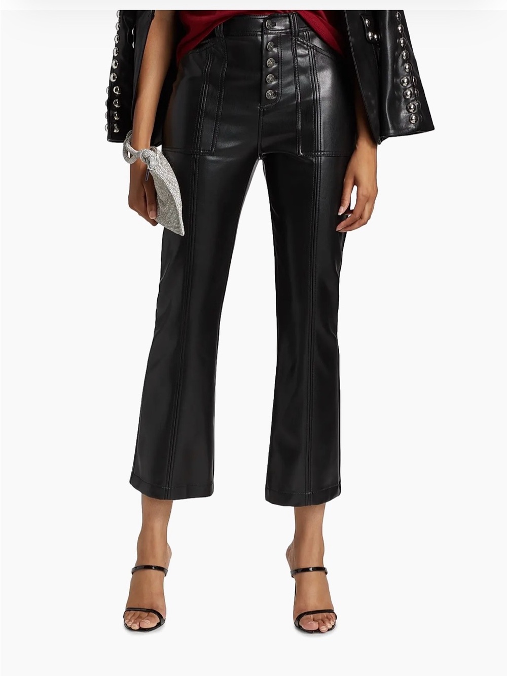 cinq a sept Wallace Vegan Leather Pants in Black NWOT Size 0